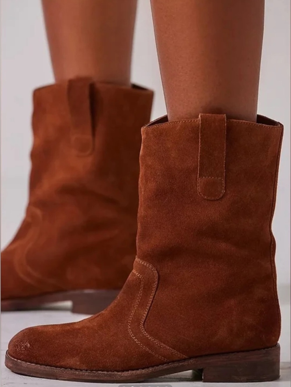 NEW Free People Easton Equestrian Rodeo western Ankle Boot Suede